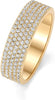 14K Gold Plated Cubic Zirconia Wide Eternity Statement Rings CZ Stackable Wedding Band for Women - main view