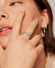 14K Gold Plated Cubic Zirconia Wide Eternity Statement Rings CZ Stackable Wedding Band for Women - view 2