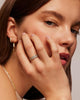 14K Gold Plated Cubic Zirconia Wide Eternity Statement Rings CZ Stackable Wedding Band for Women - view 4