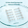 10 Pairs Small Stud Earrings for Women Multiple Piercings - view 7