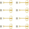10 Pairs Small Stud Earrings for Women Multiple Piercings - Gold-8 Pairs-2mm