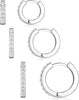Small Sterling Silver Huggie Hoop Earrings Set for Women, 14K Gold Plated Hoops Stacks for Multiple Piercings, Dainty Cute Mini Lightweight Cartilage - Silver-cz hoops 8 10 12