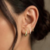Small Sterling Silver Huggie Hoop Earrings Set for Women, 14K Gold Plated Hoops Stacks for Multiple Piercings, Dainty Cute Mini Lightweight Cartilage - view 3