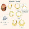 Small Sterling Silver Huggie Hoop Earrings Set for Women, 14K Gold Plated Hoops Stacks for Multiple Piercings, Dainty Cute Mini Lightweight Cartilage - view 5