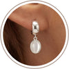 3 Pairs Gold Hoop Earrings Set - Dainty Stud for Multiple Piercing - Cat Eye Stone-SL