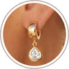 3 Pairs Gold Hoop Earrings Set - Dainty Stud for Multiple Piercing - Teardrop-GD