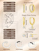 3 Pairs Gold Hoop Earrings Set - Dainty Stud for Multiple Piercing - view 5