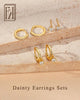 3 Pairs Gold Hoop Earrings Set - Dainty Stud for Multiple Piercing - view 7