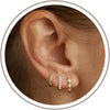3 Pairs Gold Hoop Earrings Set - Dainty Stud for Multiple Piercing - 3 hoop earrings-GD