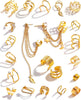 Gold Ear Cuffs for Women, Non Piercing Clip On Cartilage Earrings - main view