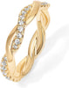 14K Gold Plated Cubic Zirconia Twisted Rope Eternity Band for Women - main view