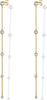14K Gold Plated Station Linear Dangle Earrings for Women, CZ Earrings - view 4