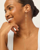 14K Gold Plated Station Linear Dangle Earrings for Women, CZ Earrings - view 5