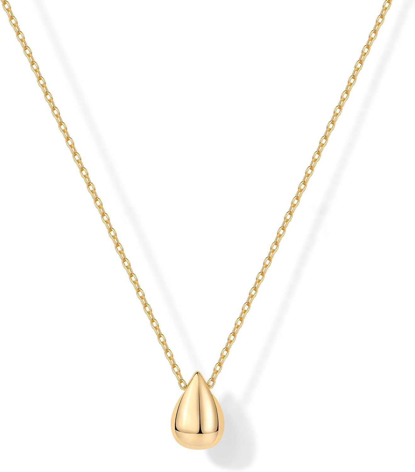 14K Gold Plated Dainty Pear Pendant Necklace for Women Tear Pendant Necklaces - main view