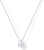 14K Gold Plated Dainty Pear Pendant Necklace for Women Tear Pendant Necklaces - White Gold