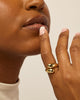 14K Gold Plated Chunky Open Twist Stackable Rings for Women Bold Crossover Statement Ring Band - view 2