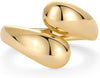 14K Gold Plated Chunky Open Twist Stackable Rings for Women Bold Crossover Statement Ring Band - view 3