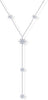 14K Gold Plated Drop Lariat Chain for Women Cubic Zirconia Long Necklace Station Star Layered Beaded Y Necklace - White Gold Northern Star