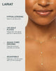 14K Gold Plated Drop Lariat Chain for Women Cubic Zirconia Long Necklace Station Star Layered Beaded Y Necklace - view 2