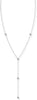 14K Gold Plated Drop Lariat Chain for Women Cubic Zirconia Long Necklace Station Star Layered Beaded Y Necklace - White Gold Station
