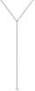 14K Gold Plated Drop Lariat Chain for Women Cubic Zirconia Long Necklace Station Star Layered Beaded Y Necklace - White Gold Bezel