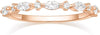 14K Gold Plated CZ Half Eternity Wedding Band for Women - Rose Gold 8