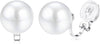 Pearl Clip on Earrings for Women Dangle Drop Earring Wedding - Silver Pearl