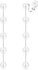 Pearl Clip on Earrings for Women Dangle Drop Earring Wedding - Silver 5-Pearl Drop