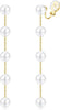 Pearl Clip on Earrings for Women Dangle Drop Earring Wedding - Gold 5-Pearl Drop