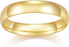 14K Gold/White Gold Plated Rings for Women, Wedding Band, Stackable, Knuckle, Dainty Thumb & Pinky, /Silver, Gold Rings for Women 2mm 4mm 6mm Band - 4mm Gold-Tone 9