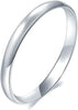 14K Gold/White Gold Plated Rings for Women, Wedding Band, Stackable, Knuckle, Dainty Thumb & Pinky, /Silver, Gold Rings for Women 2mm 4mm 6mm Band - 2mm Silver-Tone 9