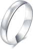 14K Gold/White Gold Plated Rings for Women, Wedding Band, Stackable, Knuckle, Dainty Thumb & Pinky, /Silver, Gold Rings for Women 2mm 4mm 6mm Band - 4mm Silver-Tone 9