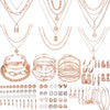 69 Pcs Gold Jewelry Set for Women Bohemian Jewelry - Rose Gold