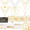 69 Pcs Gold Jewelry Set for Women Bohemian Jewelry - Shiny Gold