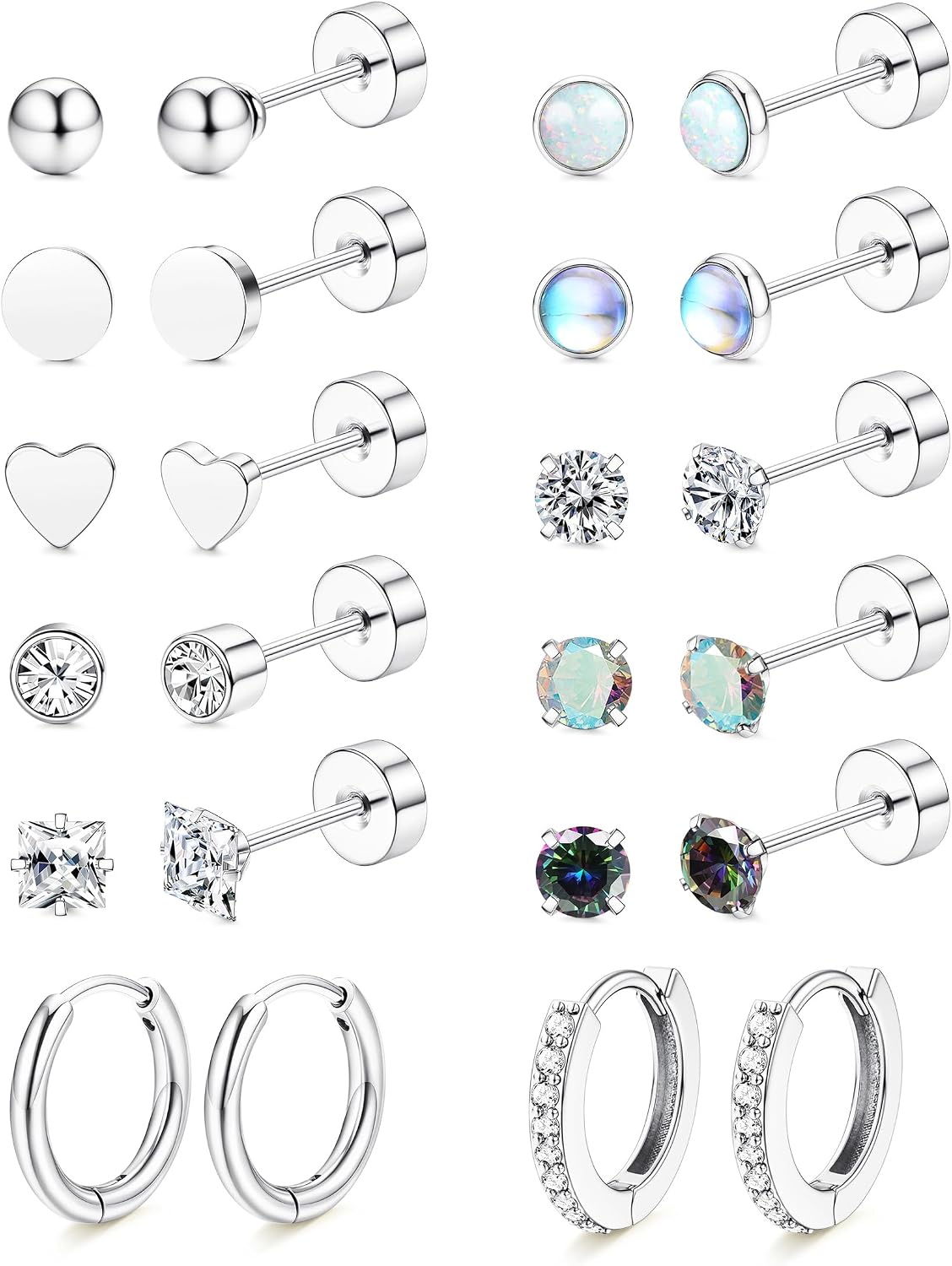 Flat Back Stud Earrings Women - main view