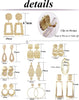 12 Pairs Clip on Hoop Earrings for Women Geometric Round Twist Chunky Hoop Earrings No Piercing Fake Earrings Gold Silver Tone - view 3