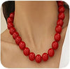 Black Red Pearl Necklace Gothic Beads Collar Choker Faux Pearl Strand Choker Boho Beads Necklace for Women - view 5