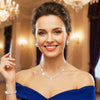 Bride Crystal Necklace Earrings Set Bridal Wedding Jewelry Sets Rhinestone Choker Necklace Costume Jewelry Set for Women and Brides - view 5