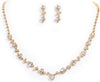 Bride Crystal Necklace Earrings Set Bridal Wedding Jewelry Sets Rhinestone Choker Necklace Costume Jewelry Set for Women and Brides - Gold Necklace Earrings