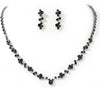 Bride Crystal Necklace Earrings Set Bridal Wedding Jewelry Sets Rhinestone Choker Necklace Costume Jewelry Set for Women and Brides - Black