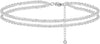 Gold/Silver Ankle Bracelets for Women, 14K Gold Anklets for Women - 2 Layers Anklet E-Sliver