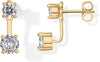 14K Gold Plated CZ Earring Jacket for Women, Front Back Stud Earrings - main view
