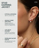 14K Gold Plated CZ Earring Jacket for Women, Front Back Stud Earrings - view 2