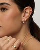 14K Gold Plated CZ Earring Jacket for Women, Front Back Stud Earrings - view 5