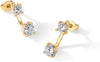 14K Gold Plated CZ Earring Jacket for Women, Front Back Stud Earrings - view 6