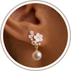 Pearl Earrings for Women Trendy - Flower Pearl-GD