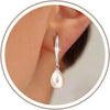 Pearl Earrings for Women Trendy - leverback drop earrings-SL