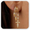 Pearl Earrings for Women Trendy - Cross Zircon-GD