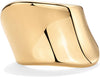 14K Gold Plated Chunky Statement Ring for Women Stainless Steel Wide Stackable Rings - view 3