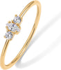 18K Gold Plated Marquise Round Mini Cubic Zirconia Stackable Rings for Women Dainty Stacking Thin Band for Women - main view